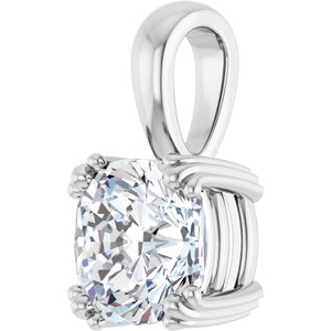 Platinum 8x8 mm Cushion Pendant Mounting – image 3