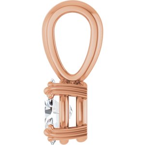14K Rose Gold 6.5x4.5 mm Oval Pendant Mounting – image 5