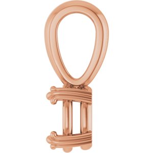 14K Rose Gold 6.5x4.5 mm Oval Pendant Mounting – image 6