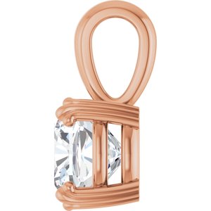 10K Rose Gold 8x8 mm Cushion Pendant Mounting – image 5
