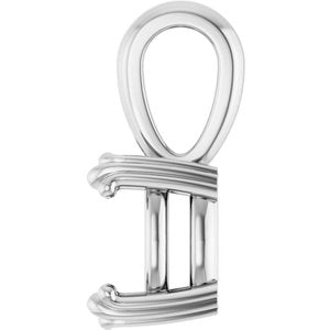 14K White Gold 8x8 mm Cushion Pendant Mounting – image 6
