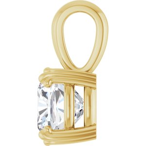 18K Yellow Gold 8x8 mm Cushion Pendant Mounting – image 5