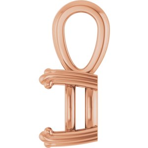 18K Rose Gold 8x8 mm Cushion Pendant Mounting – image 6