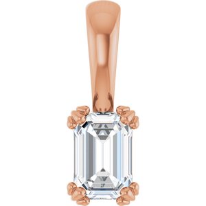 18K Rose Gold 6x4 mm Emerald Pendant Mounting