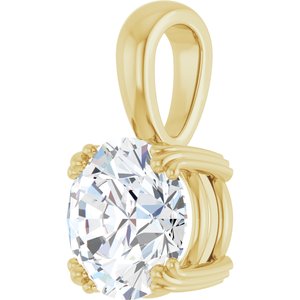 18K Yellow Gold 8.8 mm Round Pendant Mounting – image 3