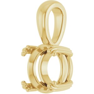 14K Yellow Gold 8.8 mm Round Pendant Mounting – image 4