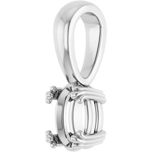 Continuum Sterling Silver 6.5x4.5 mm Oval Pendant Mounting – image 4