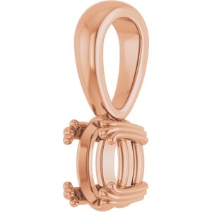 14K Rose Gold 6.5x4.5 mm Oval Pendant Mounting – image 4