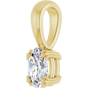 18K Yellow Gold 6.5x4.5 mm Oval Pendant Mounting – image 3