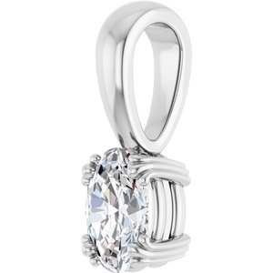 18K White Gold 6.5x4.5 mm Oval Pendant Mounting – image 3