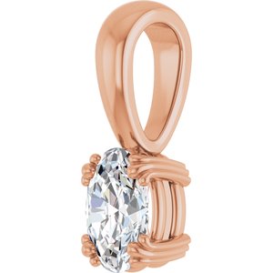 10K Rose Gold 6.5x4.5 mm Oval Pendant Mounting – image 3