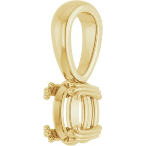 10K Yellow Gold 6.5x4.5 mm Oval Pendant Mounting – image 4