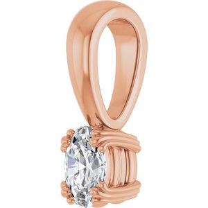 14K Rose Gold 5x3.5 mm Oval Pendant Mounting – image 3