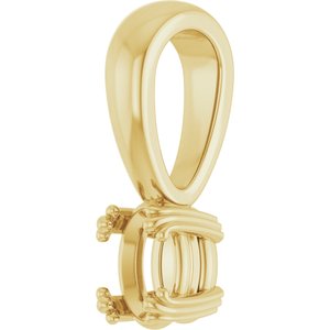 18K Yellow Gold 5x3.5 mm Oval Pendant Mounting – image 4