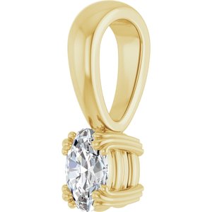 18K Yellow Gold 5x3.5 mm Oval Pendant Mounting – image 3