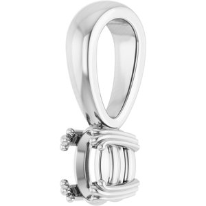 10K White Gold 5x3.5 mm Oval Pendant Mounting – image 4