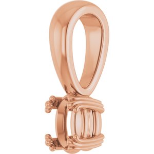 14K Rose Gold 5x3.5 mm Oval Pendant Mounting – image 4