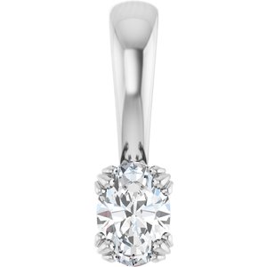 10K White Gold 5x3.5 mm Oval Pendant Mounting