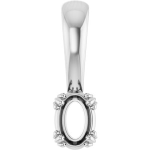Sterling Silver 5x3.5 mm Oval Pendant Mounting – image 2