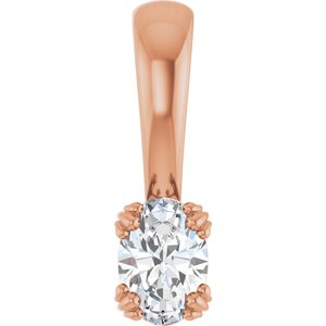 18K Rose Gold 5x3.5 mm Oval Pendant Mounting