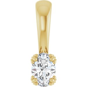 18K Yellow Gold 5x3.5 mm Oval Pendant Mounting