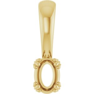 18K Yellow Gold 5x3.5 mm Oval Pendant Mounting – image 2
