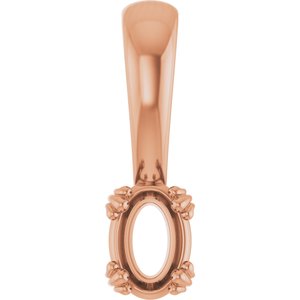 18K Rose Gold 5x3.5 mm Oval Pendant Mounting – image 2