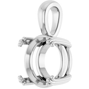 10K White Gold 12 mm Round Pendant Mounting – image 4