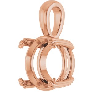 14K Rose Gold 12 mm Round Pendant Mounting – image 4