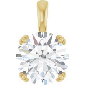 18K Yellow Gold 12 mm Round Pendant Mounting