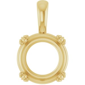 14K Yellow Gold 12 mm Round Pendant Mounting – image 2