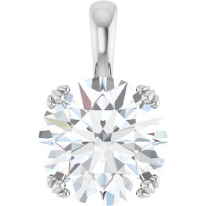 18K White Gold 12 mm Round Pendant Mounting