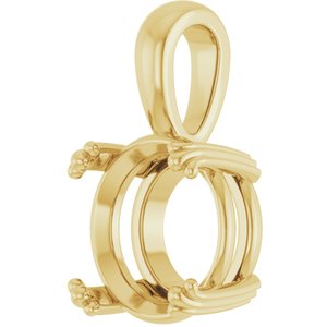 10K Yellow Gold 11 mm Round Pendant Mounting – image 4