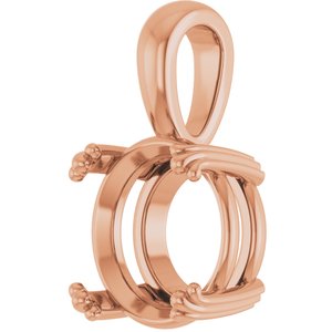 14K Rose Gold 11 mm Round Pendant Mounting – image 4