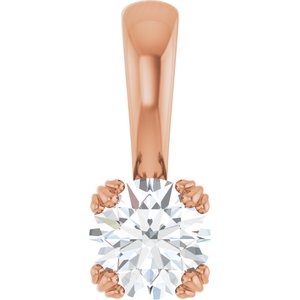 10K Rose Gold 5.2 mm Round Pendant Mounting