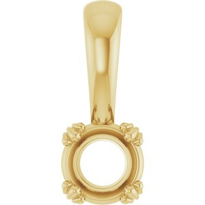 14K Yellow Gold 5.2 mm Round Pendant Mounting – image 2
