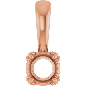 10K Rose Gold 5.2 mm Round Pendant Mounting – image 2