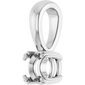 10K White Gold 5.2 mm Round Pendant Mounting – image 4