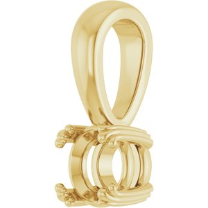 10K Yellow Gold 5.2 mm Round Pendant Mounting – image 4