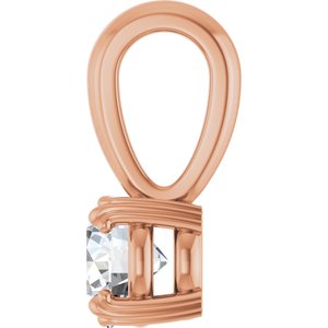 10K Rose Gold 5.2 mm Round Pendant Mounting – image 5