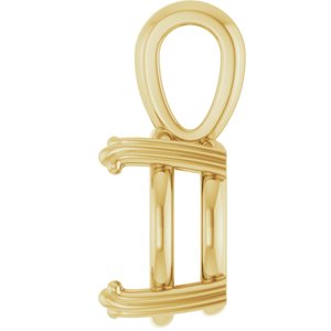 14K Yellow Gold 12 mm Round Pendant Mounting – image 6