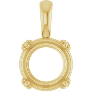 10K Yellow Gold 11 mm Round Pendant Mounting – image 2