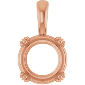 10K Rose Gold 11 mm Round Pendant Mounting – image 2
