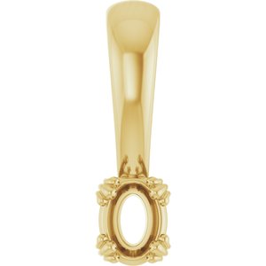 18K Yellow Gold 4x3 mm Oval Pendant Mounting – image 2