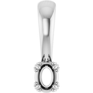 14K White Gold 4x3 mm Oval Pendant Mounting – image 2