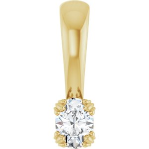 18K Yellow Gold 4x3 mm Oval Pendant Mounting