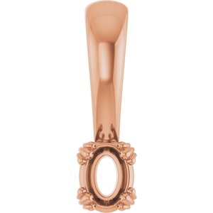 10K Rose Gold 4x3 mm Oval Pendant Mounting – image 2