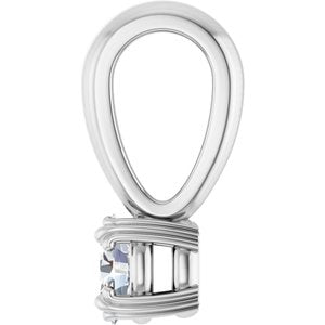 14K X1 White Gold 4x3 mm Oval Pendant Mounting – image 5