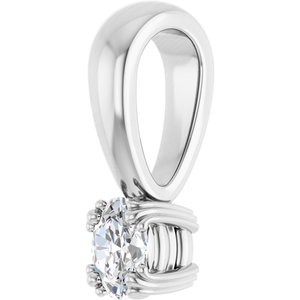 18K White Gold 4x3 mm Oval Pendant Mounting – image 3
