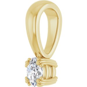 14K Yellow Gold 4x3 mm Oval Pendant Mounting – image 3